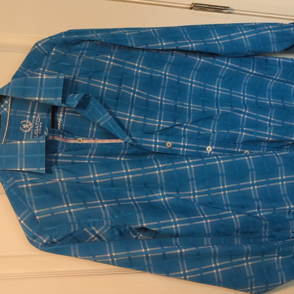 Bugatchi Uomo Blue Button Down - image 4